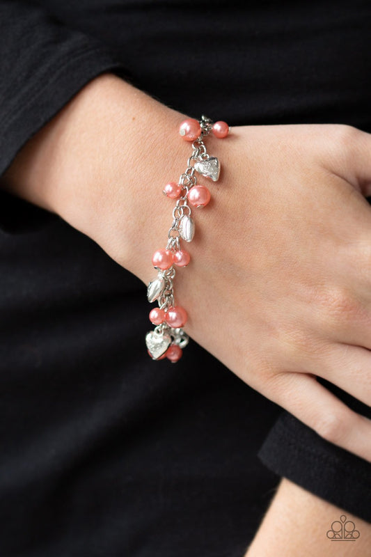 One of a Kind-hearted-orange-Paparazzi bracelet