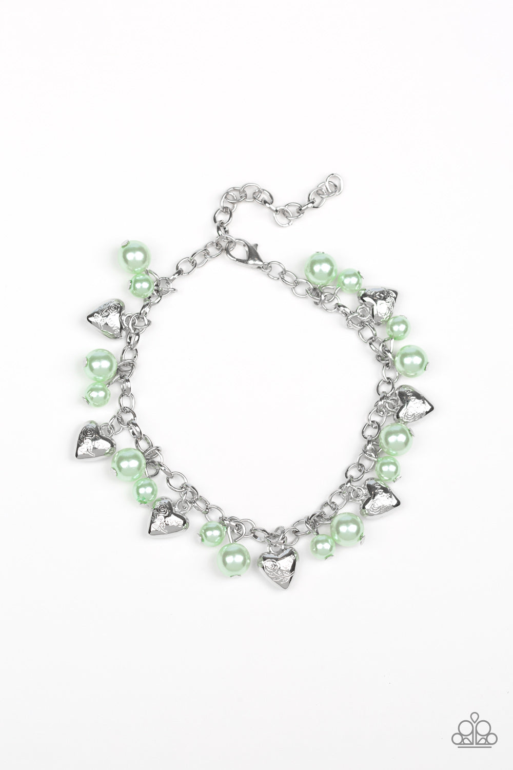 One of a Kind-HEARTED - green - Paparazzi bracelet