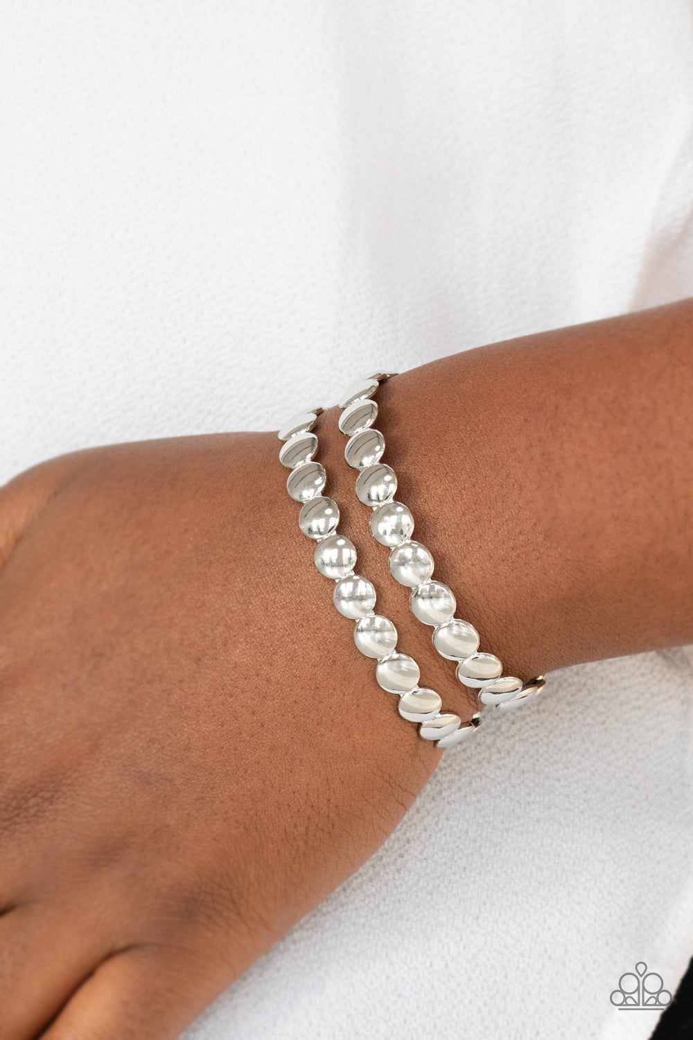 On the Spot Shimmer - silver - Paparazzi bracelet