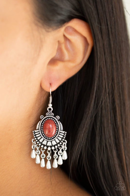 Onward and Westward - brown - Paparazzi earrings