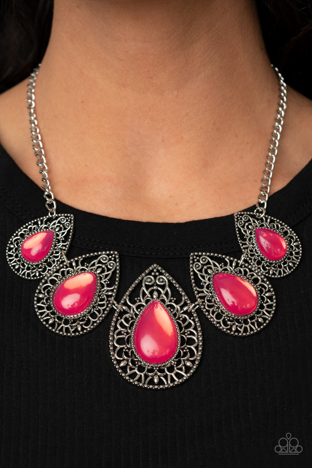 Opal Auras - pink - Paparazzi necklace