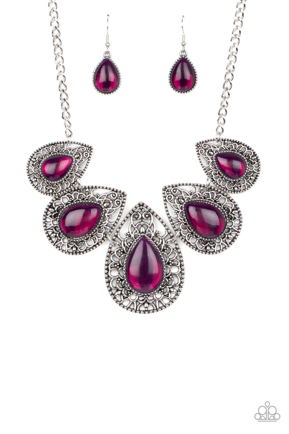 Opal Auras - purple - Paparazzi necklace