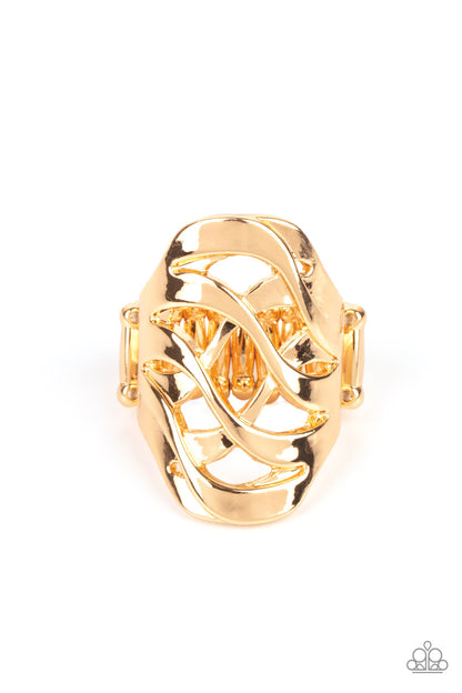 Open Fire - gold - Paparazzi ring