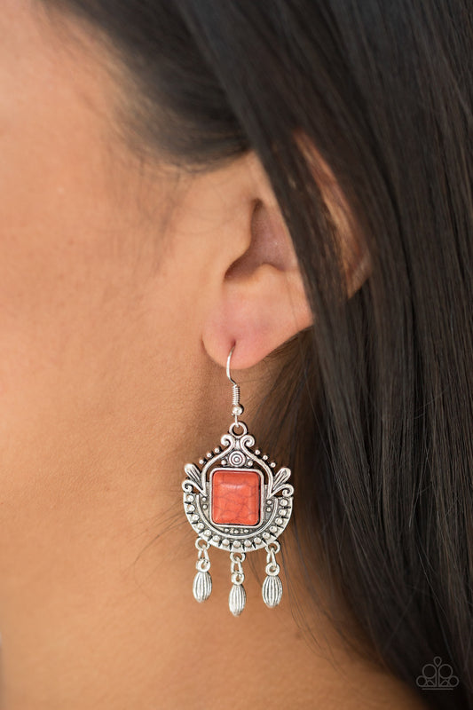 Open Pastures - orange - Paparazzi earrings