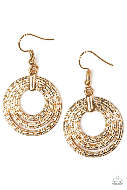 Open Plains - gold - Paparazzi earrings