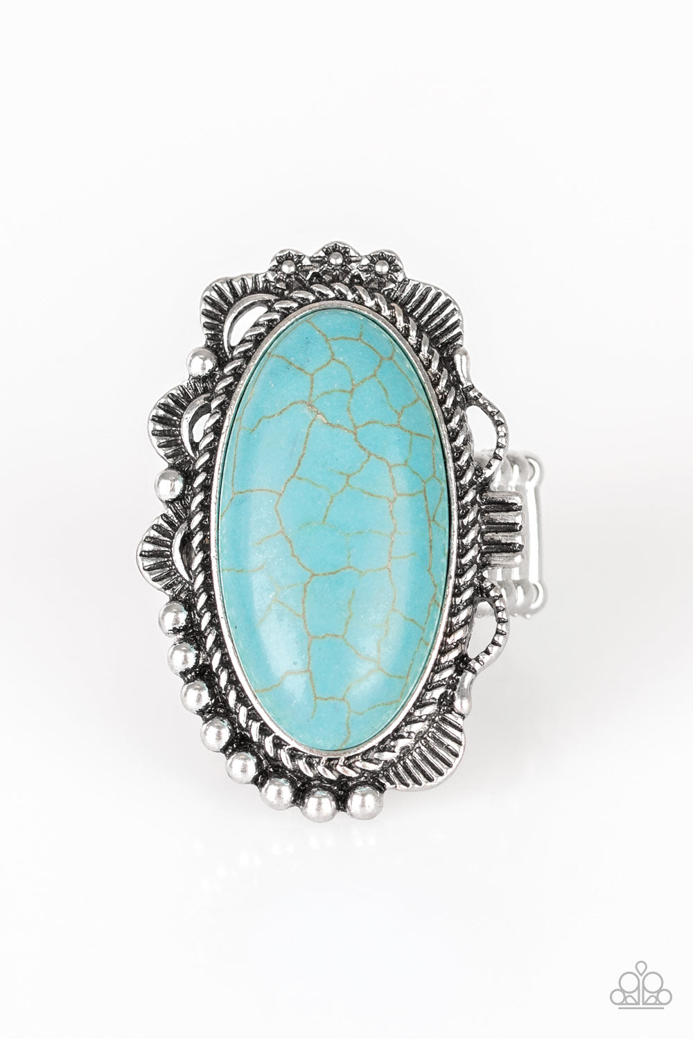 Open Range - blue - Paparazzi ring
