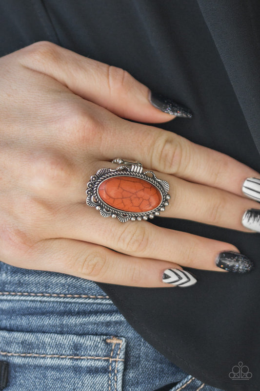 Open Range - orange - Paparazzi ring