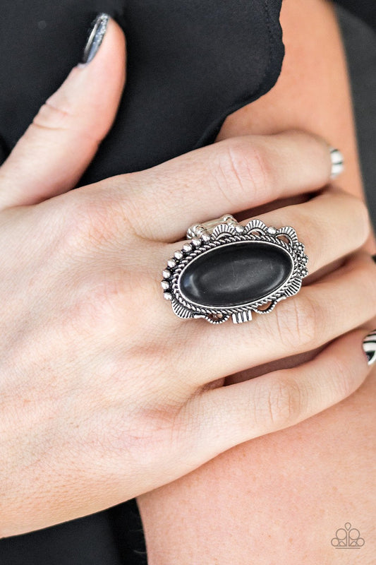Open Range-black-Paparazzi ring