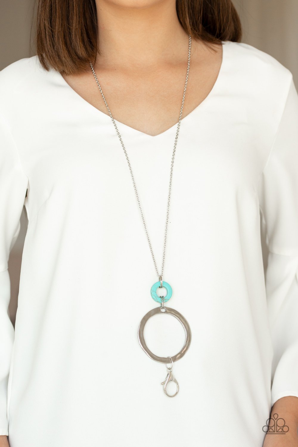 Optical Illusion-blue-Paparazzi LANYARD necklace