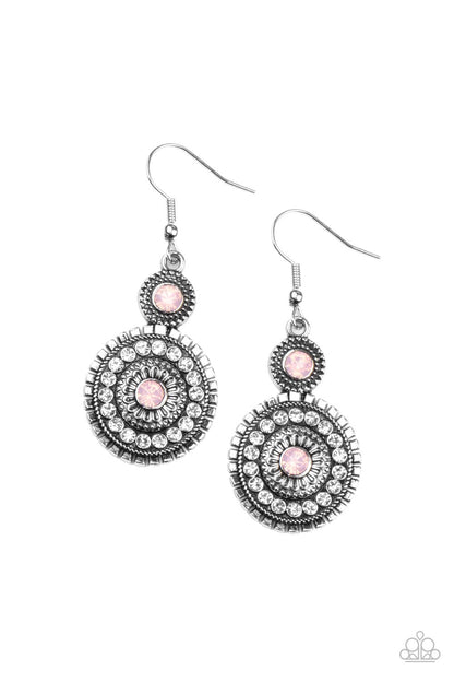 Opulent Outreach - pink - Paparazzi earrings