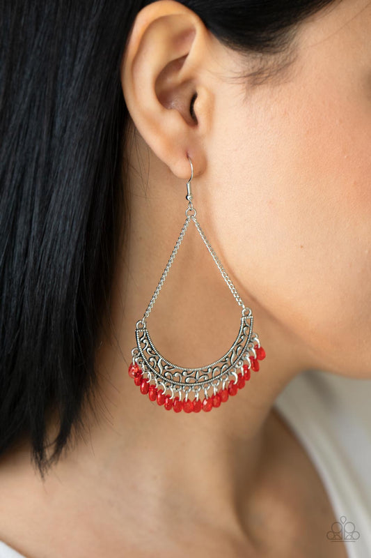 Orchard Odyssey - red - Paparazzi earrings