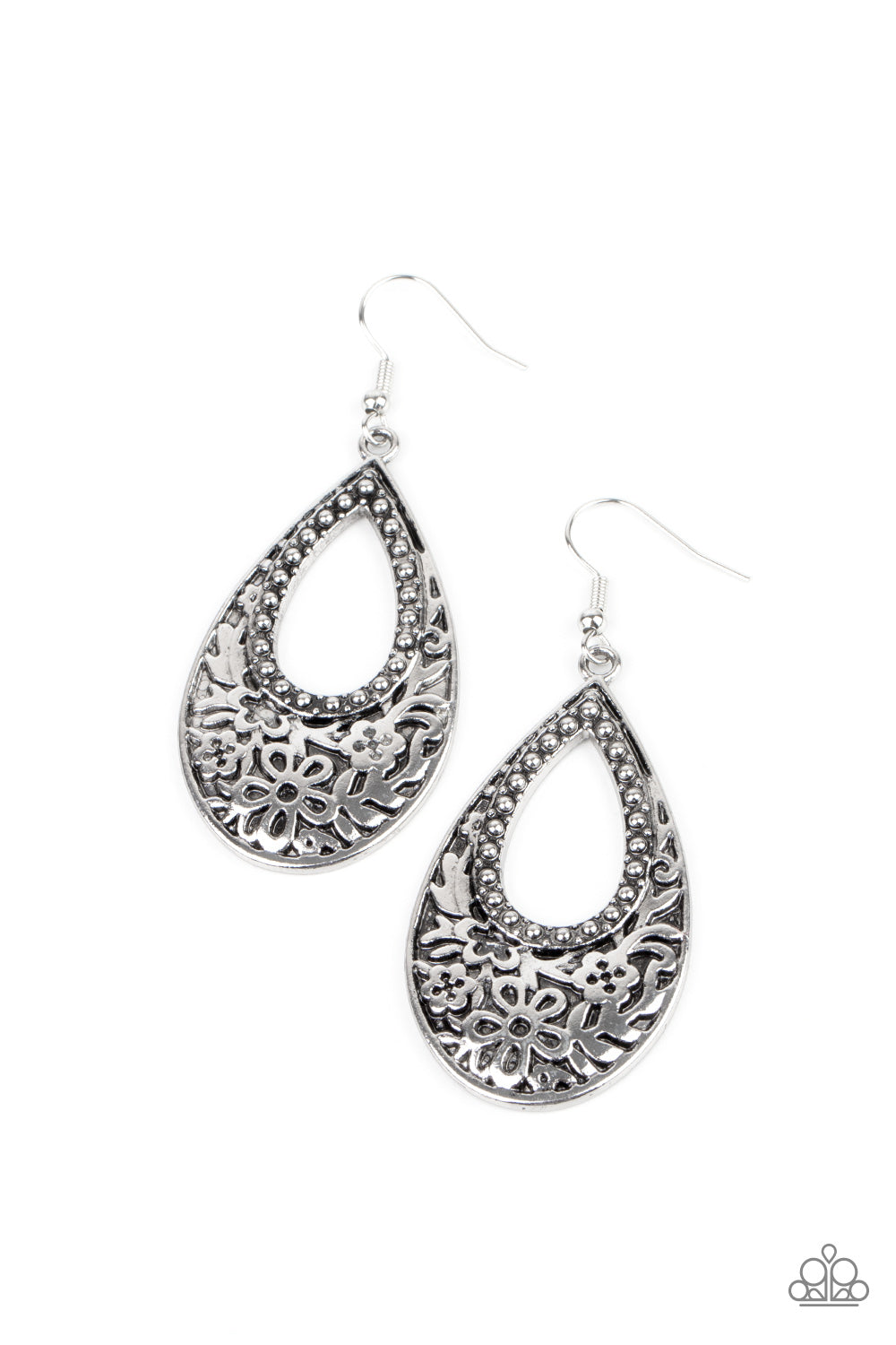 Organically Opulent - silver - Paparazzi earrings