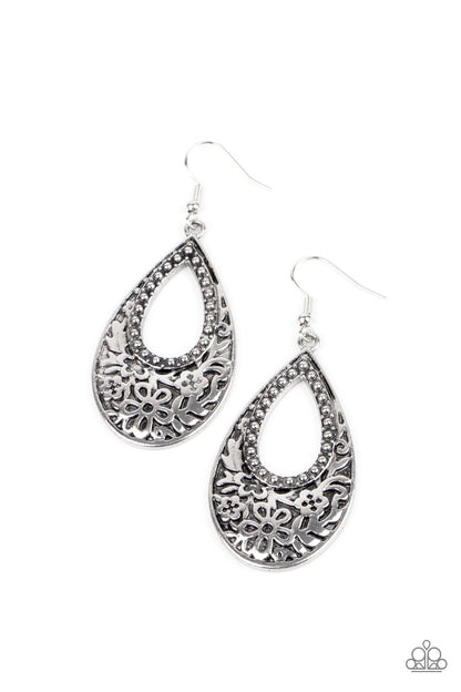 Organically Opulent - silver - Paparazzi earrings