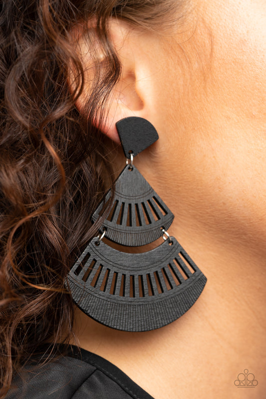 Oriental Oasis - black - Paparazzi earrings