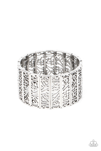 Ornate Orchards - silver - Paparazzi bracelet