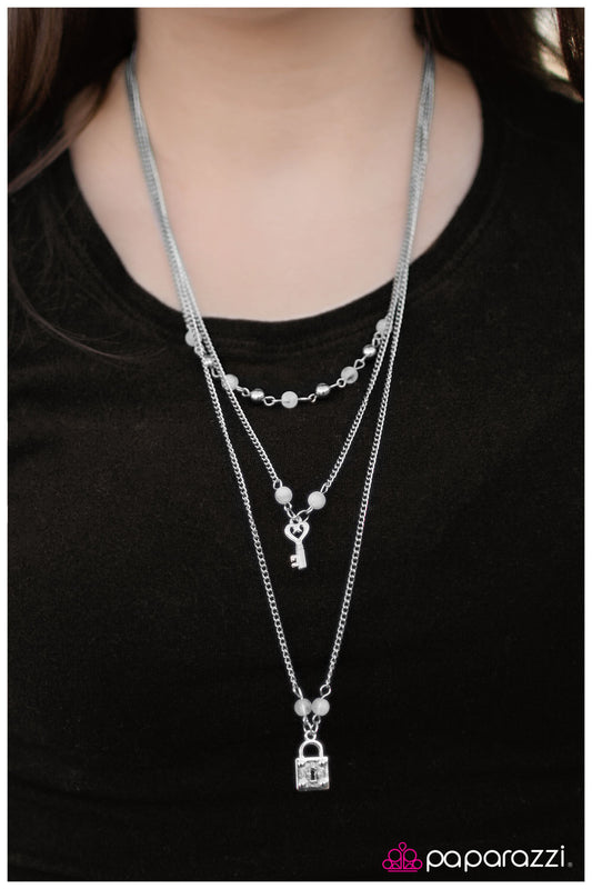 Our Little Secret - white - Paparazzi necklace