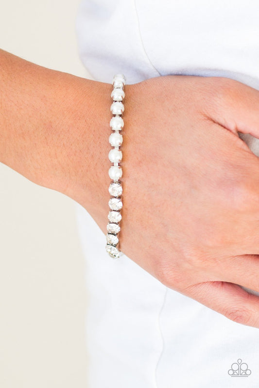 Out Like A SOCIALITE-white-Paparazzi bracelet