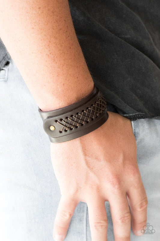 Outlaw and Order-brown-Paparazzi mens bracelet