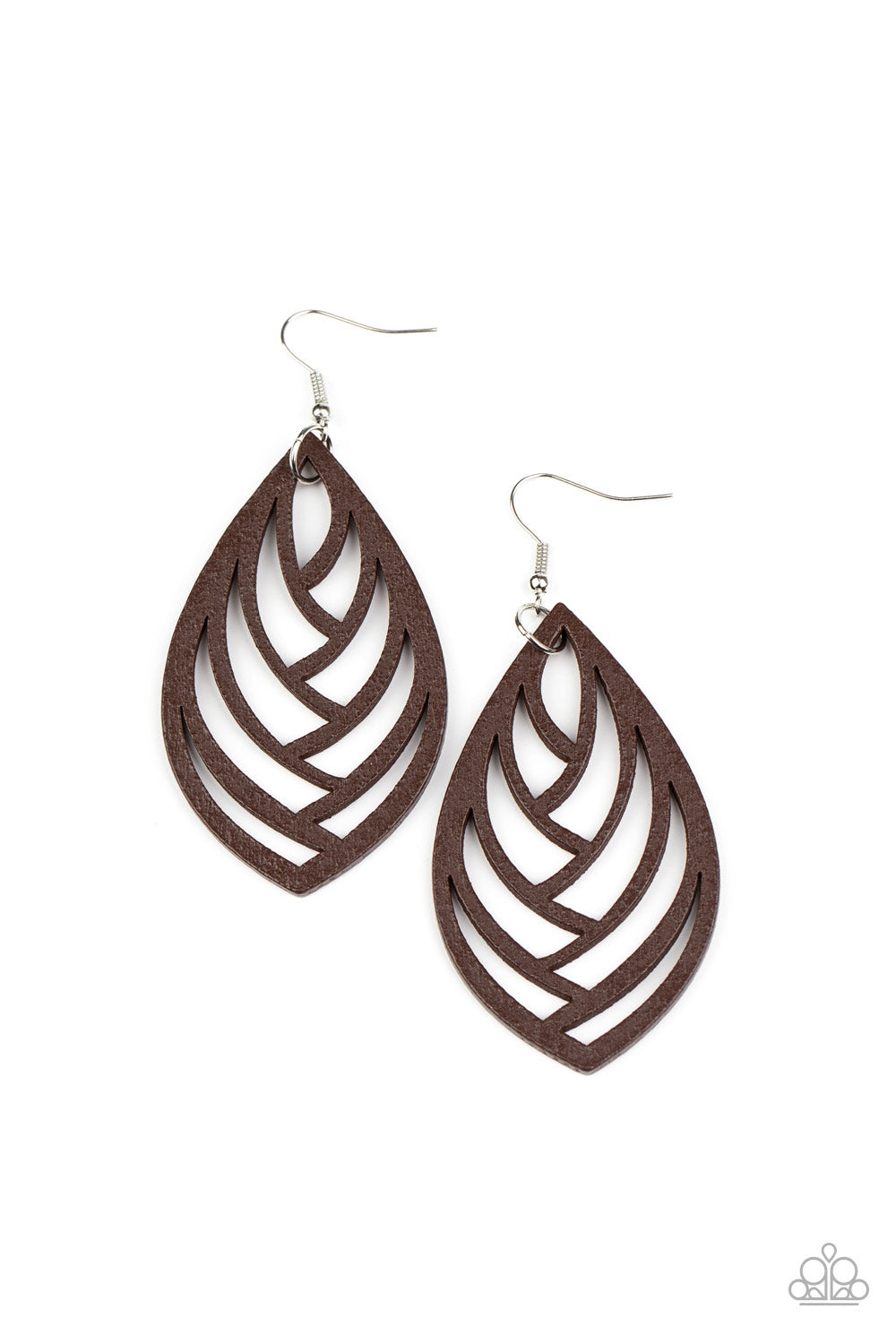 Out of the Woodwork - brown - Paparazzi earrings