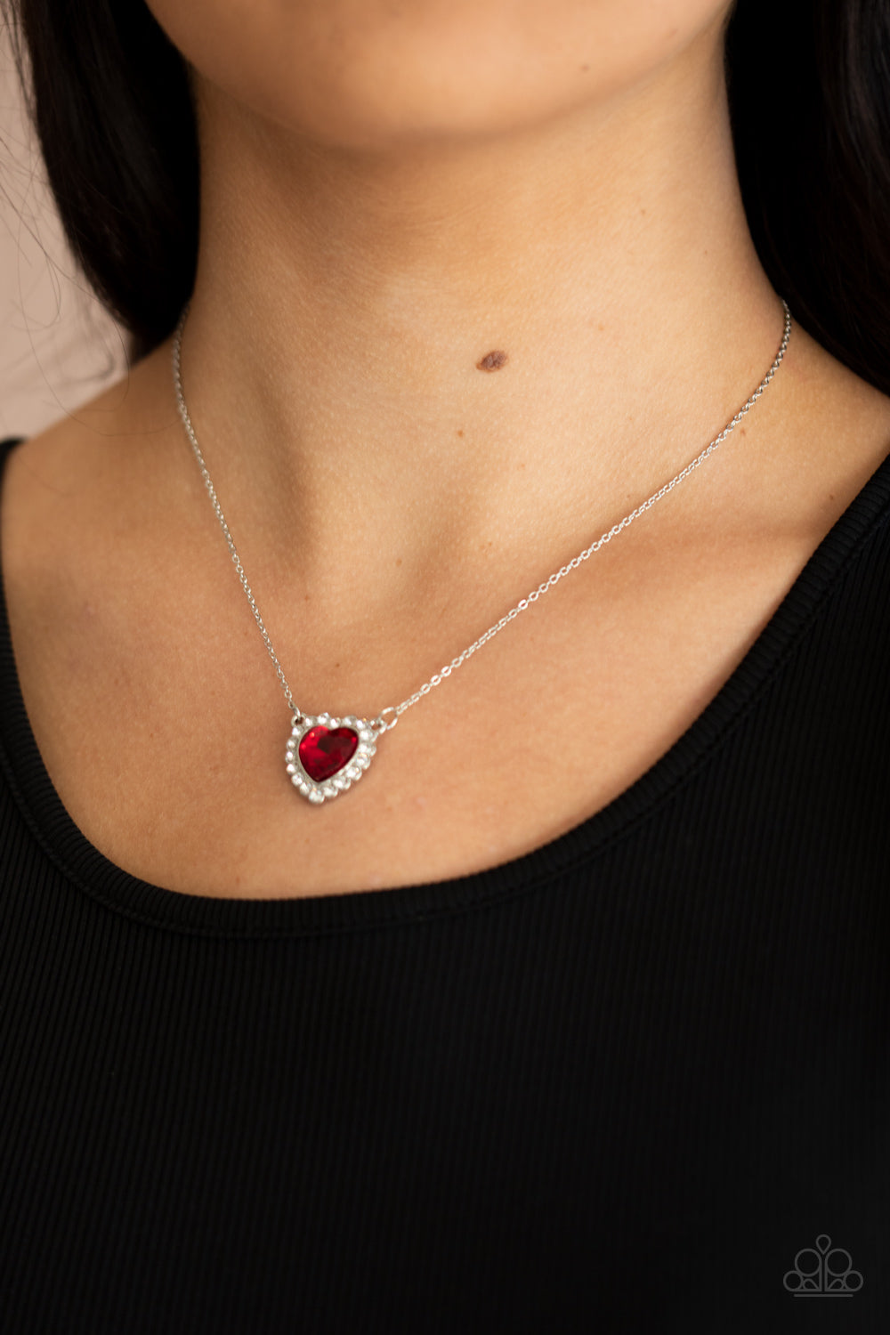 Out of the GLITTERY-ness of Your Heart - red - Paparazzi necklace