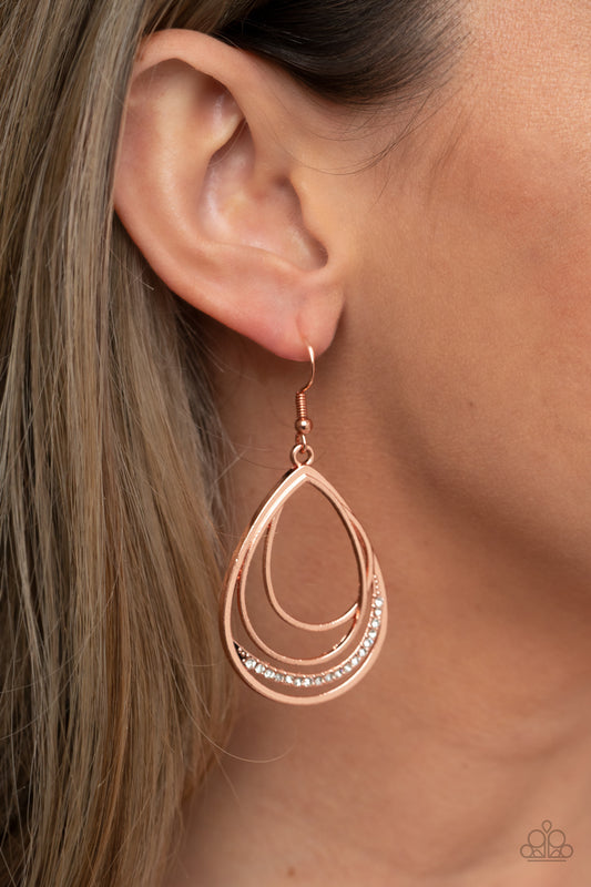 Outrageously Opulent - copper - Paparazzi earrings