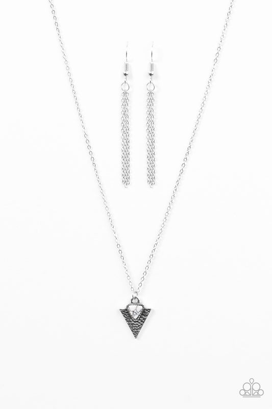 Over My ARROWHEAD - White - Paparazzi necklace