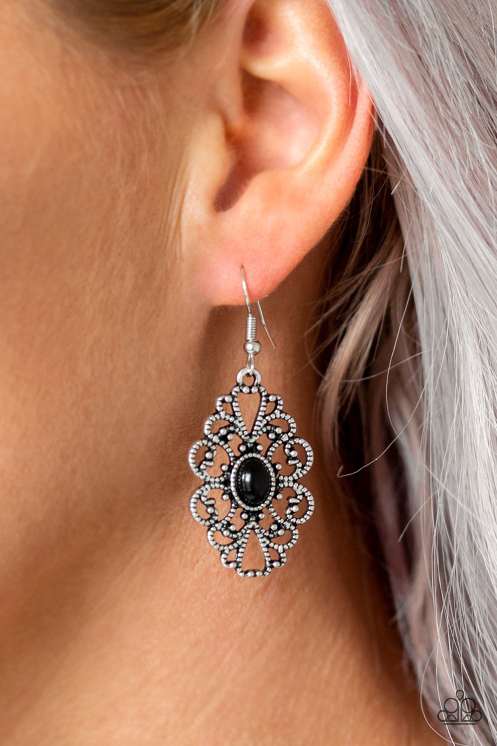 Over the POP-black-Paparazzi earrings