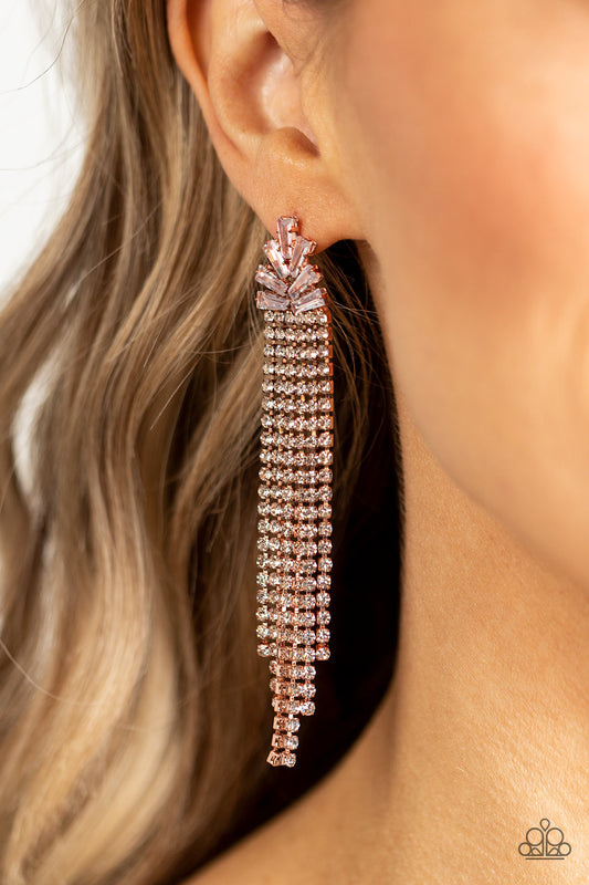Overnight Sensation - copper - Paparazzi earrings