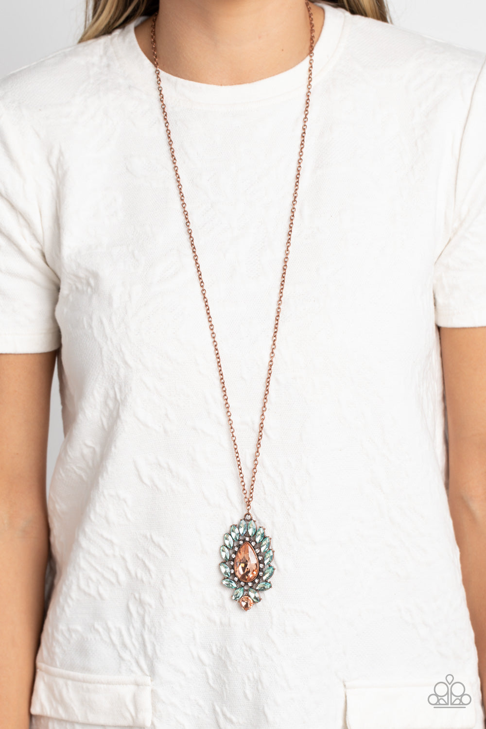 Over the TEARDROP - copper - Paparazzi necklace
