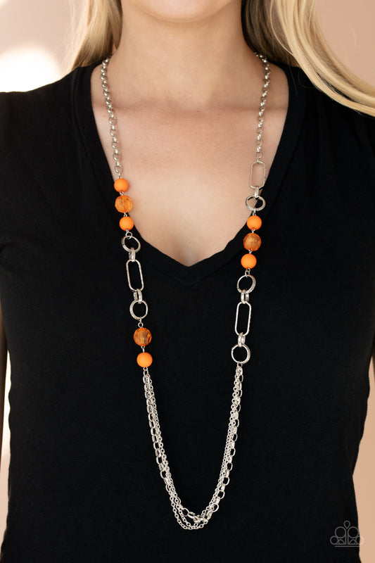 POP-ular Opinion - orange - Paparazzi necklace