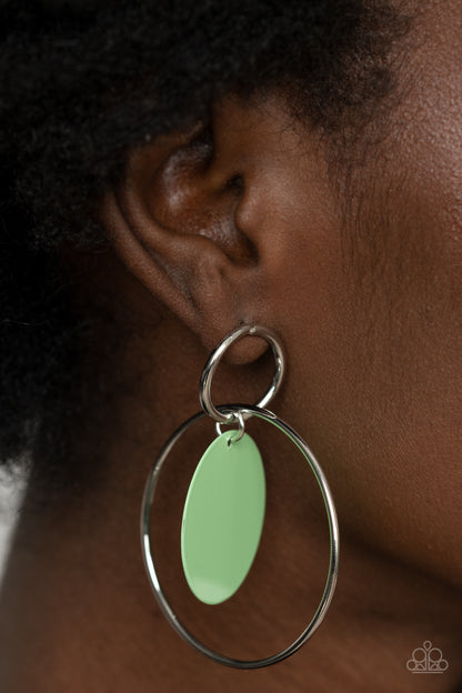POP, Look, and Listen - green - Paparazzi earrings