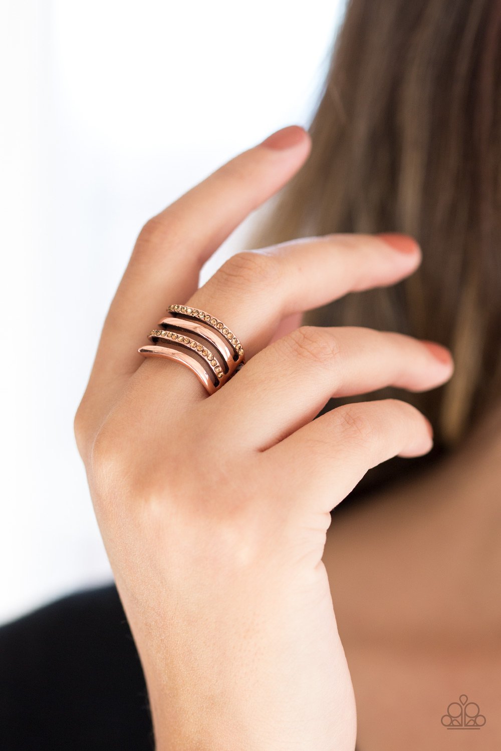 Pageant Wave-copper-Paparazzi ring