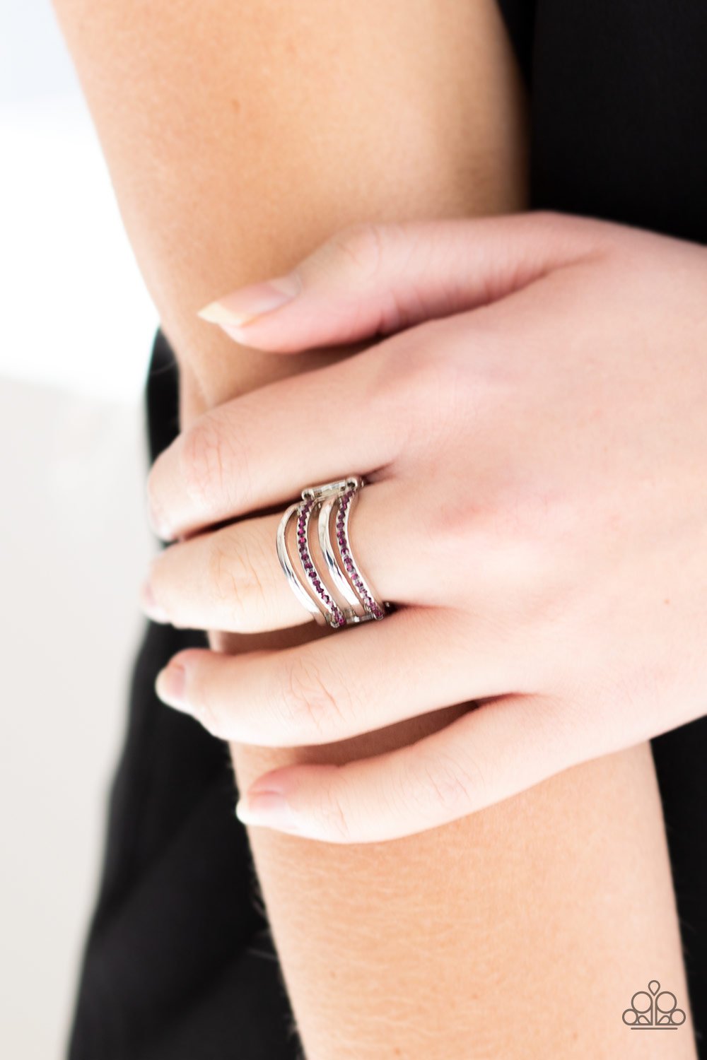 Pageant Wave-purple-Paparazzi ring