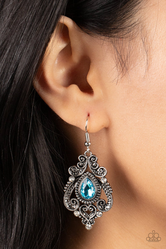 Palace Perfection - blue - Paparazzi earrings