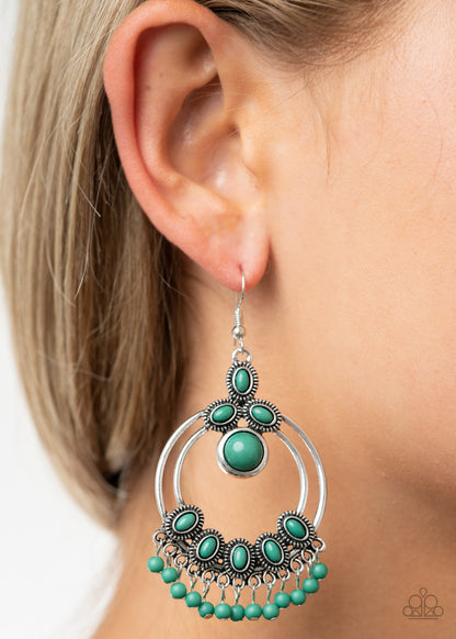 Palm Breeze - green - Paparazzi earrings