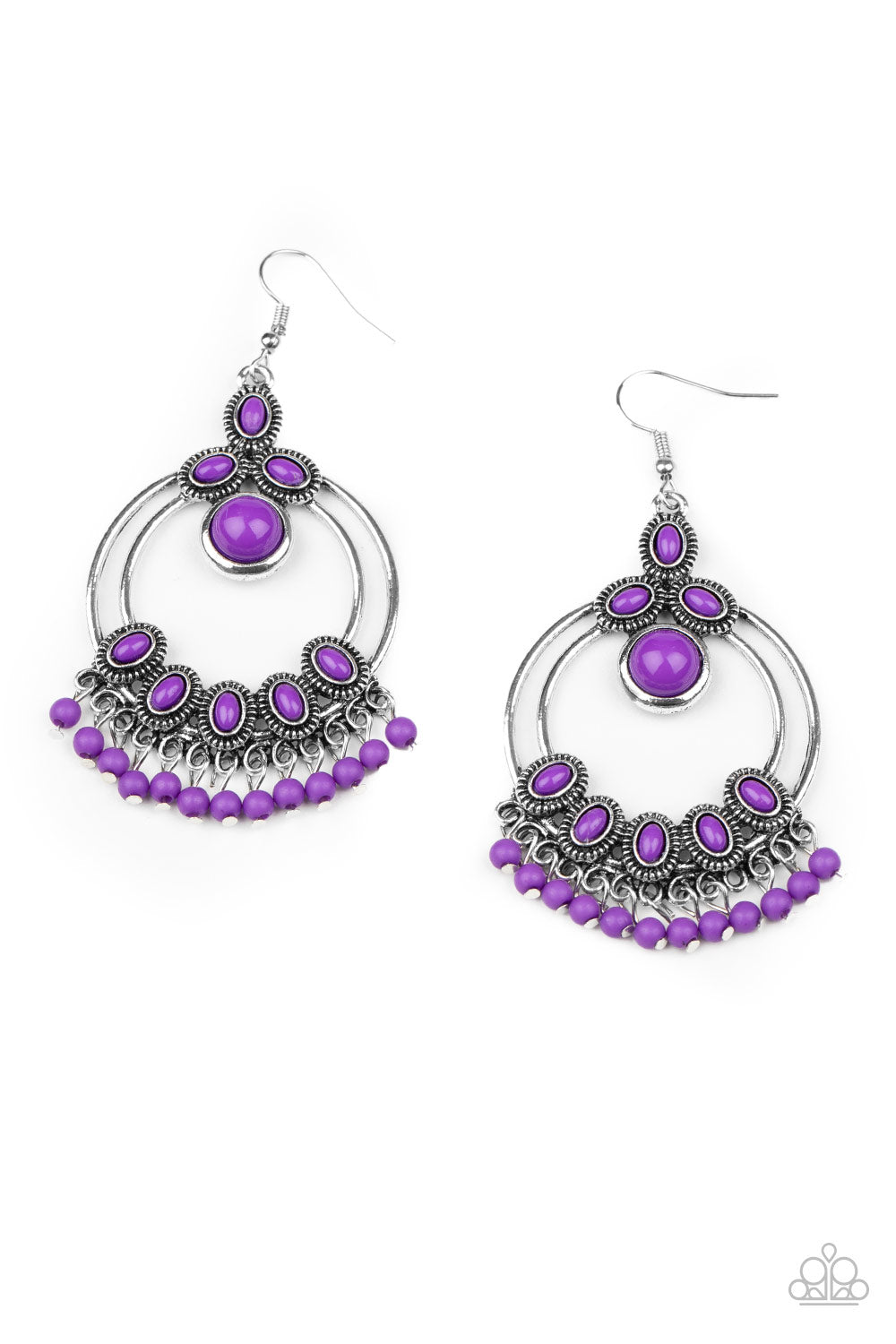 Palm Breeze - purple - Paparazzi earrings