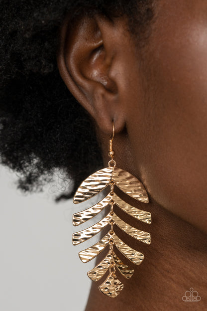 Palm Lagoon - gold - Paparazzi earrings