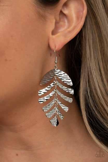 Palm Lagoon - silver - Paparazzi earrings