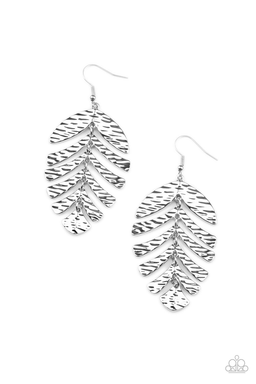 Palm Lagoon - silver - Paparazzi earrings