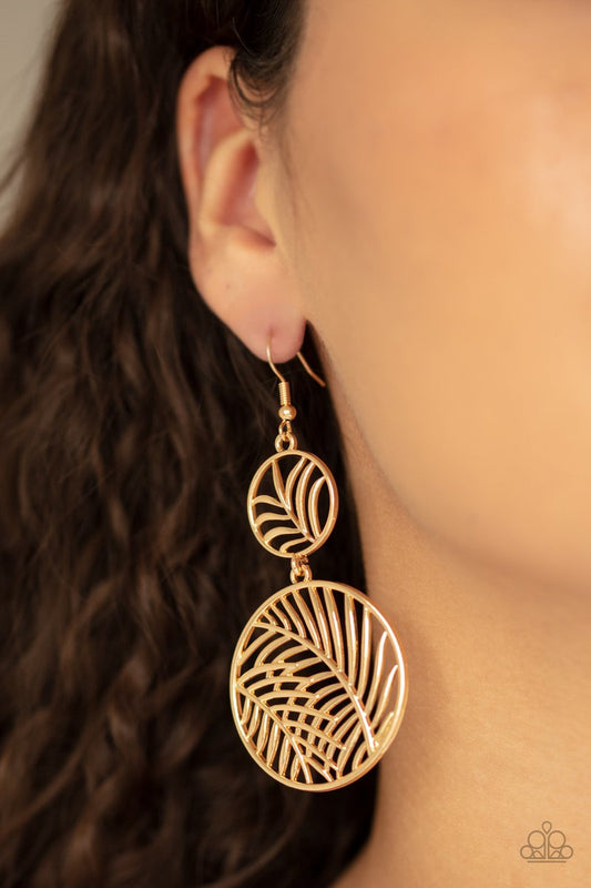 Palm Oasis - gold - Paparazzi earrings