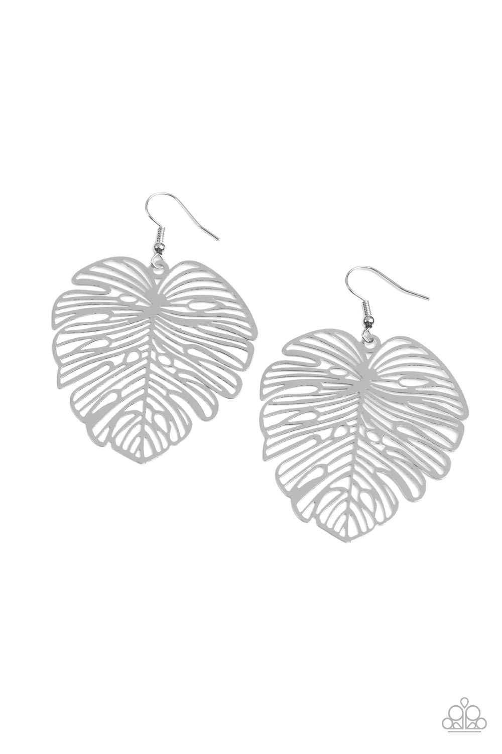 Palm Palmistry - silver - Paparazzi earrings