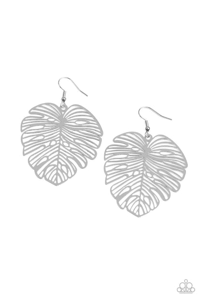 Palm Palmistry - silver - Paparazzi earrings