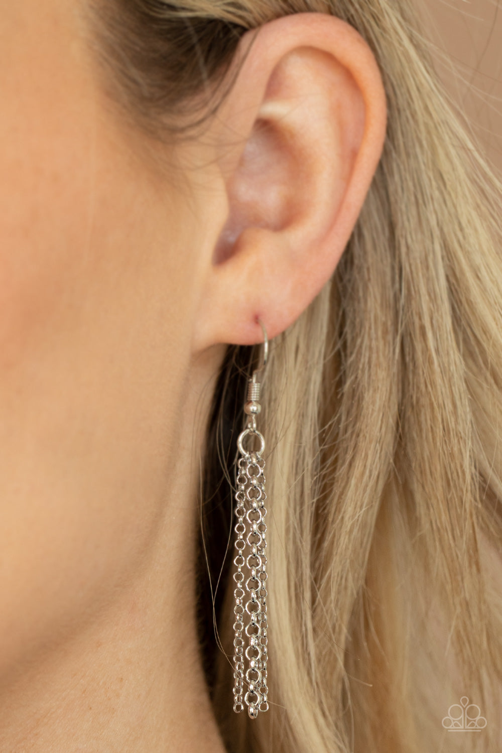 Palm Promenade - silver - Paparazzi LANYARD necklace