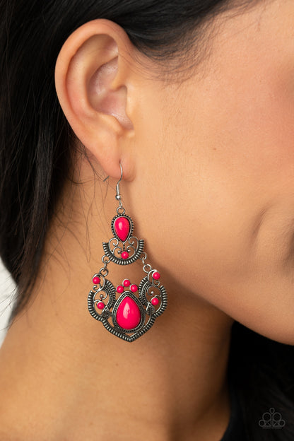 Palm Tree Tiaras - pink - Paparazzi earrings