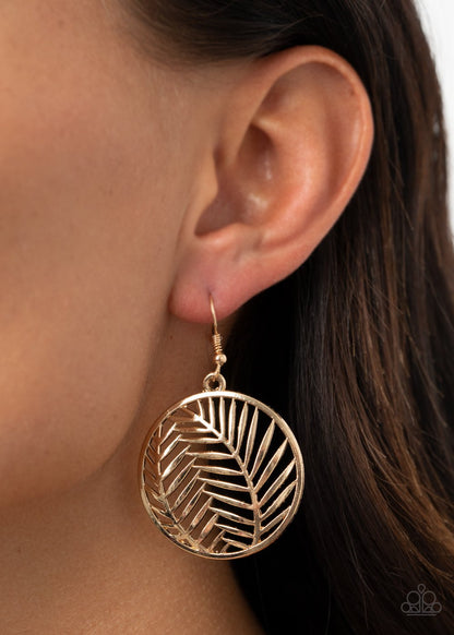 Palm Perfection-gold-Paparazzi earrings