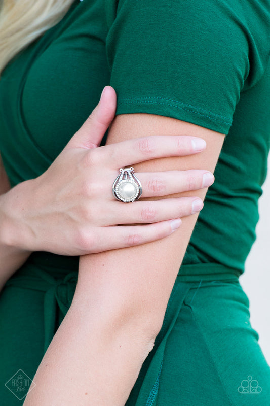 Pampered In Pearls - white - Paparazzi ring