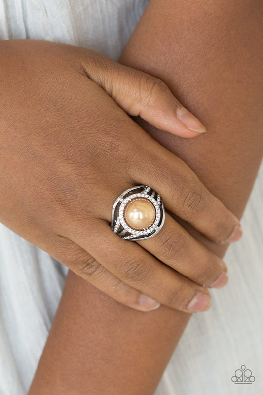 Pampered in Pearls - brown - Paparazzi ring