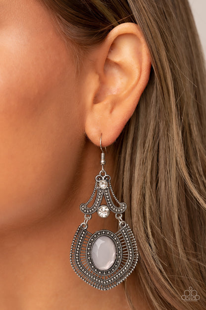 Panama Palace - silver - Paparazzi earrings