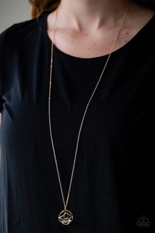 Pandoras Box-gold-Paparazzi necklace