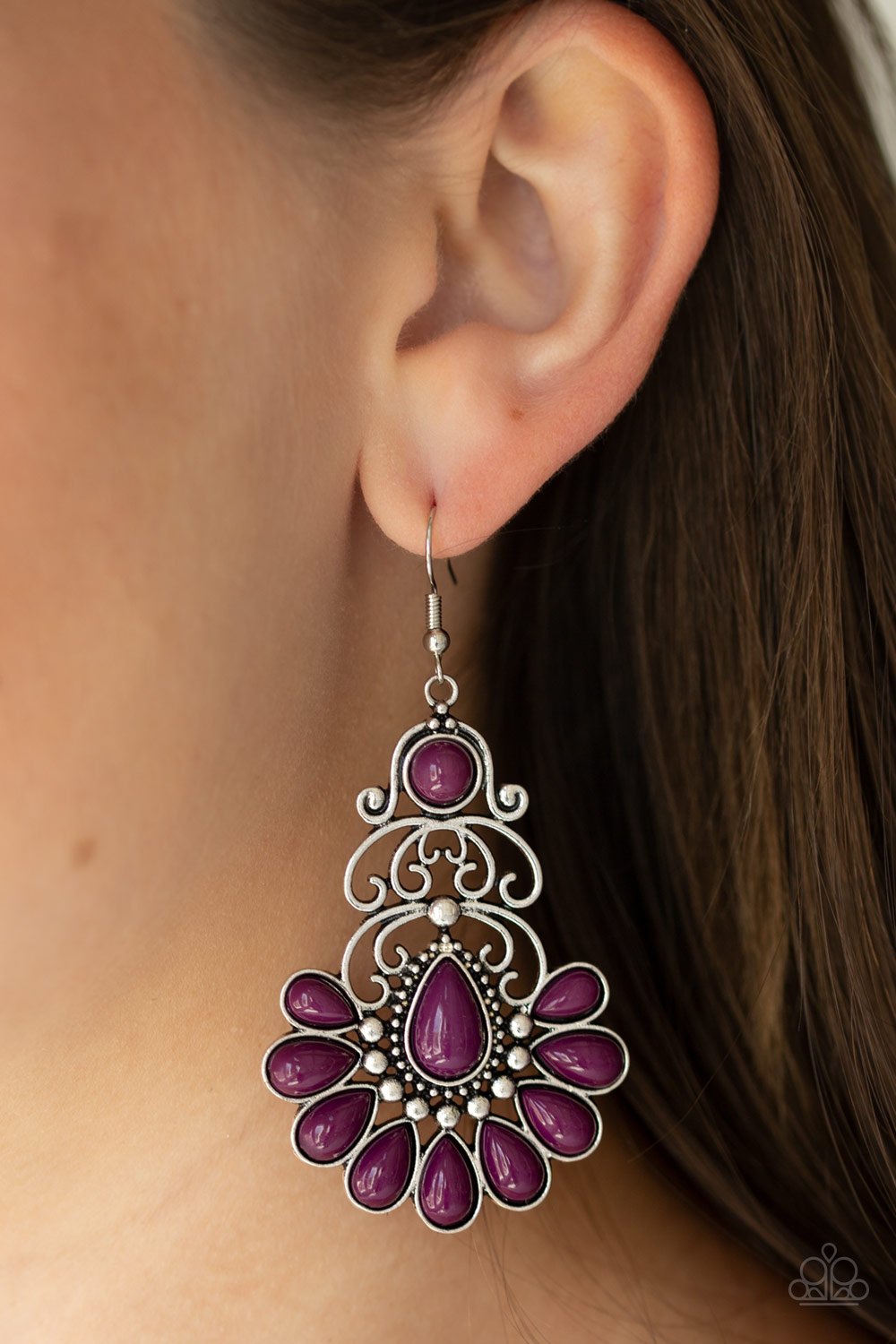 Paradise Parlor-purple-Paparazzi earrings